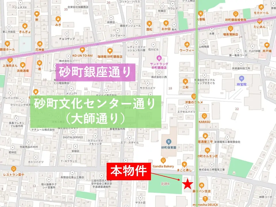 南砂町のラーメン居抜きの地図