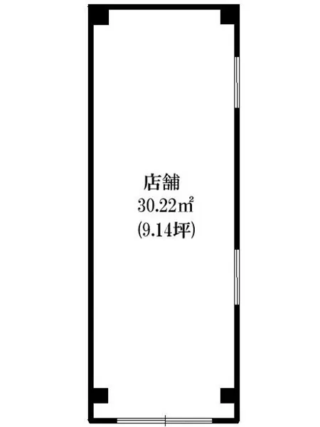 貸店舗(スケルトン)の平面図