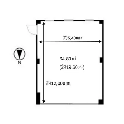 貸店舗(スケルトン)の平面図