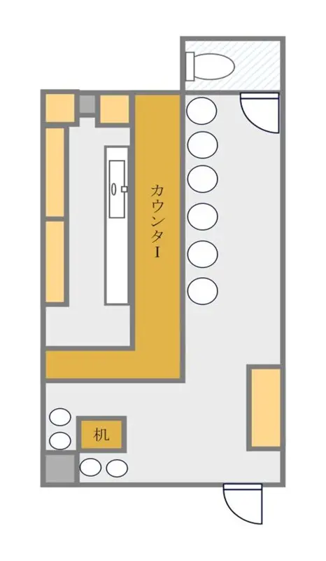 駒込のスナック・パブ居抜きの平面図
