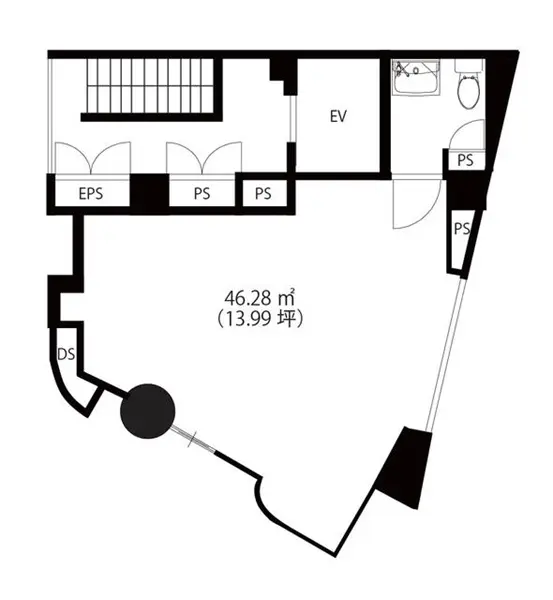 大井町のスケルトン物件の平面図