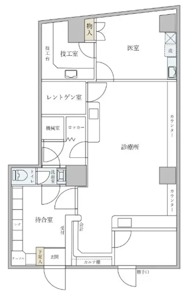 川崎の居抜き店舗の平面図
