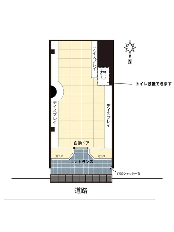 物販の居抜き物件の平面図