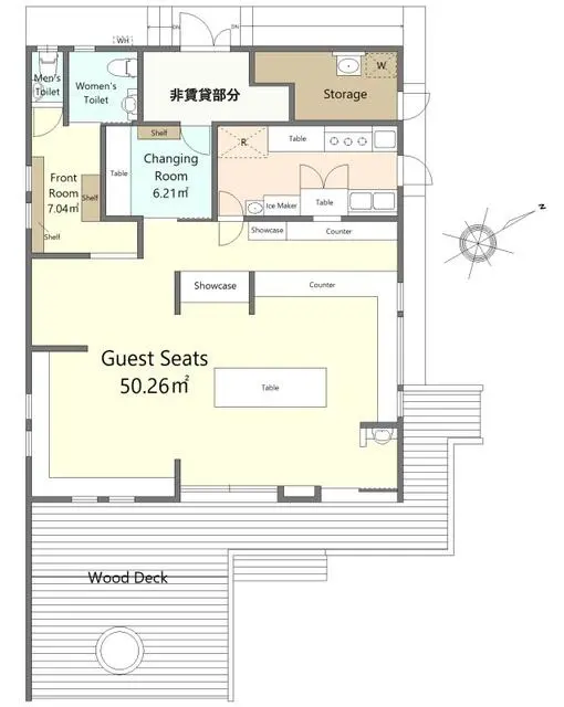 秋山の居抜き店舗の平面図