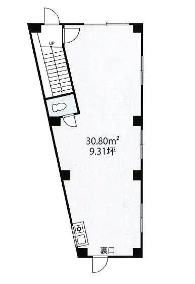 西新井のスケルトン店舗物件の平面図