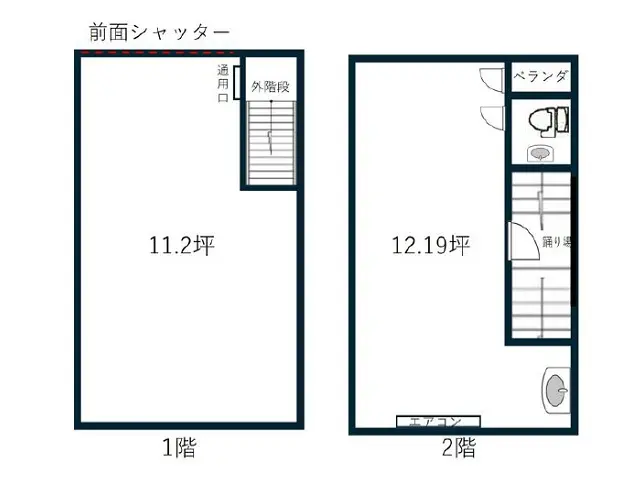 貸店舗(スケルトン)の平面図