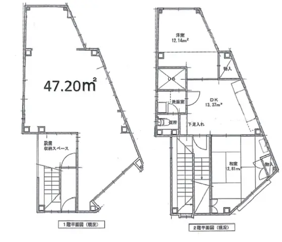 貸店舗(スケルトン)の平面図