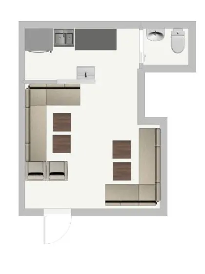 雑色のスナック・パブ居抜きの平面図