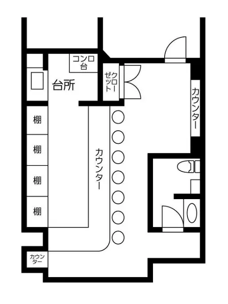 竹ノ塚の居抜き店舗の平面図