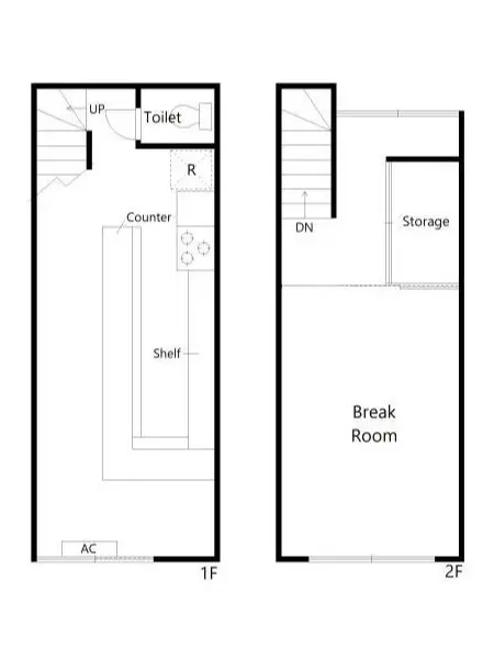 居酒屋の居抜き物件の平面図