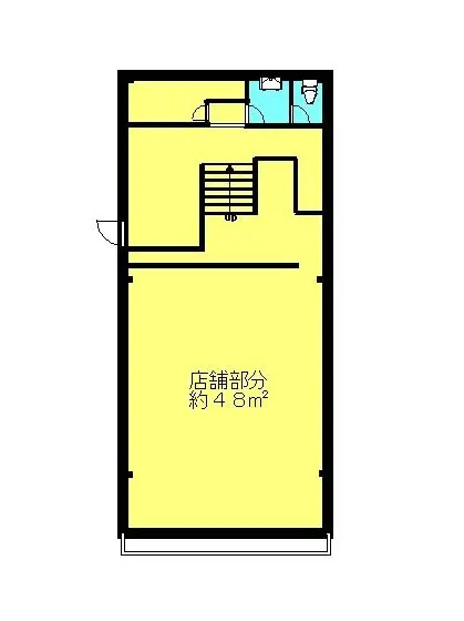 玉川学園前のスケルトン店舗物件の平面図