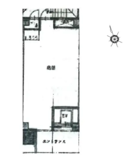 国分寺のスケルトン店舗物件の平面図