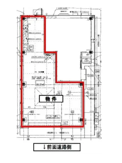 貸店舗(スケルトン)の平面図