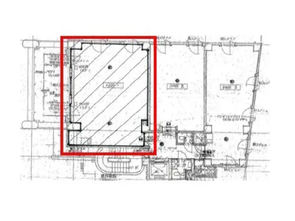 溝の口のスケルトン店舗物件の平面図