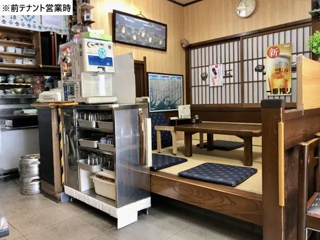 六郷土手のうどん・そば居抜きの内装