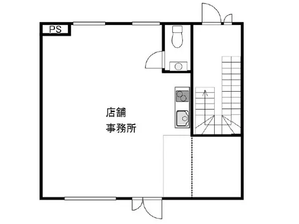 貸店舗(事務所仕様)の平面図