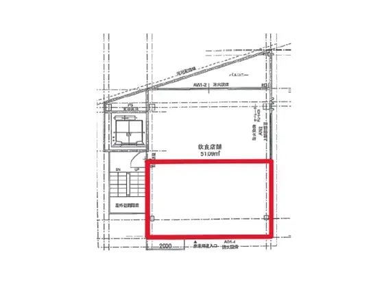 エステの居抜き物件の平面図