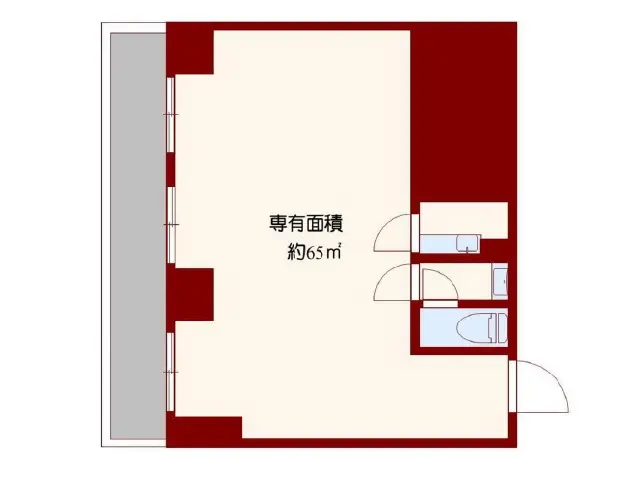 貸店舗(スケルトン)の平面図