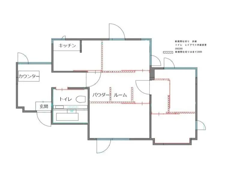 エステの居抜き物件の平面図
