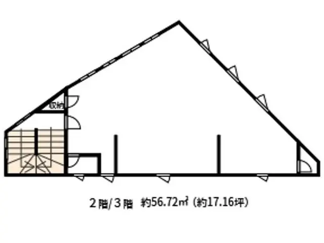 町屋のスケルトン物件の平面図