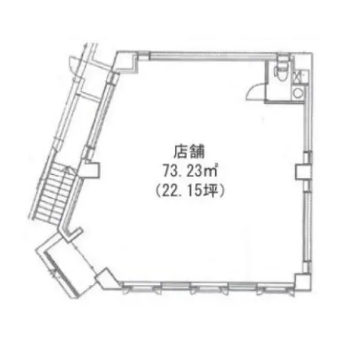 原宿の美容室・理容室居抜きの平面図