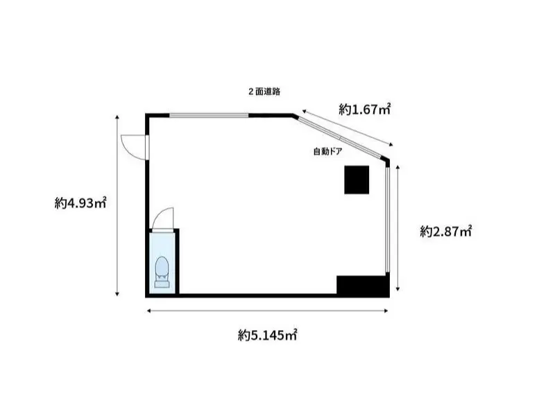 門前仲町の事務所仕様店舗物件の平面図