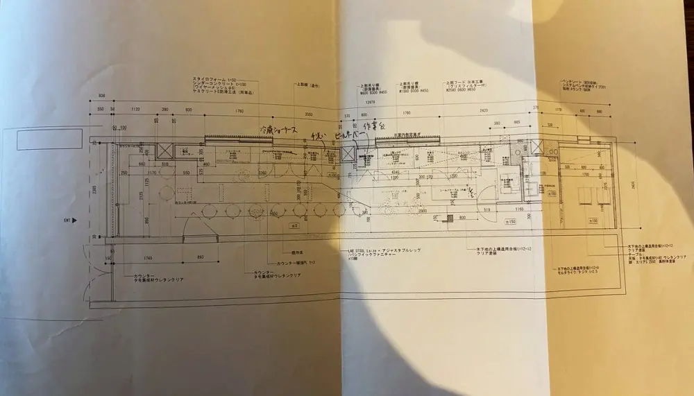 恵比寿の居酒屋居抜きの平面図