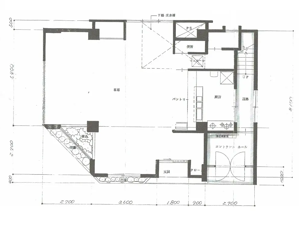 平井の居抜き店舗の平面図
