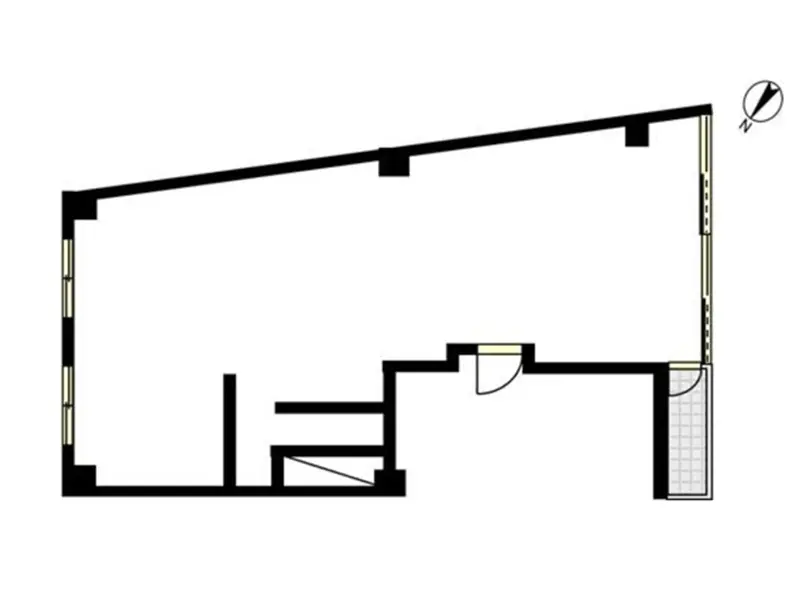 川崎のスケルトン店舗物件の平面図