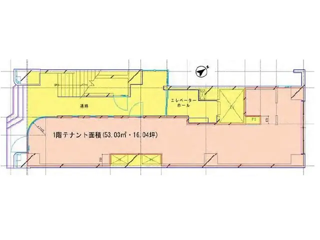 西新宿のスケルトン店舗物件の平面図