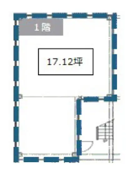 南浦和のスケルトン店舗物件の平面図