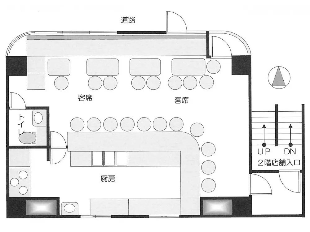 曙橋の居抜き店舗の平面図