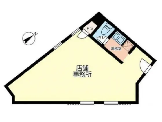 藤沢の事務所仕様店舗物件の平面図