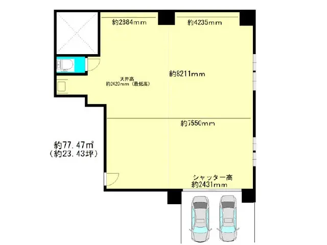 貸店舗(スケルトン)の平面図