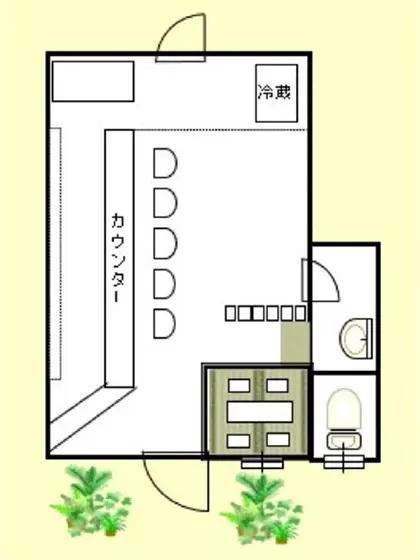 ひばりヶ丘の居酒屋居抜きの平面図