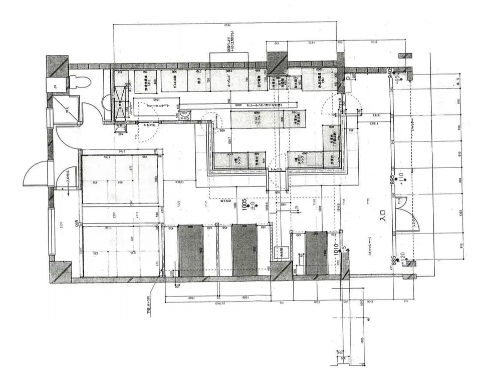 市が尾のラーメン居抜きの平面図