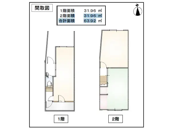 茅場町のスケルトン店舗物件の平面図