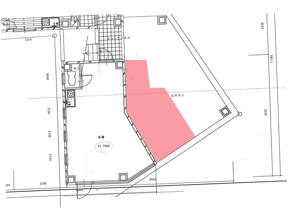 下井草の居酒屋居抜きの平面図