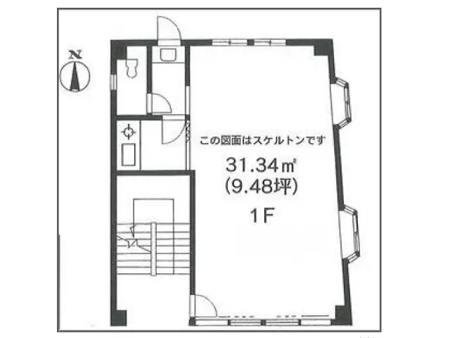 桜新町のスケルトン物件の平面図