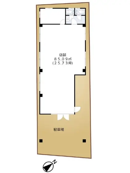 貸店舗(事務所仕様)の平面図