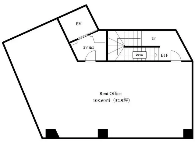 巣鴨の医院居抜きの平面図