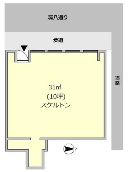 荻窪のスケルトン物件の平面図