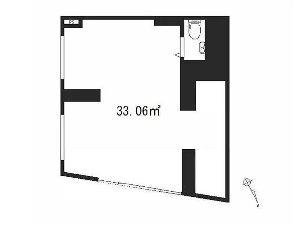 貸店舗(スケルトン)の平面図