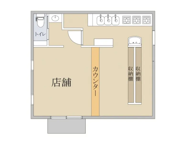 七里の和食居抜きの平面図