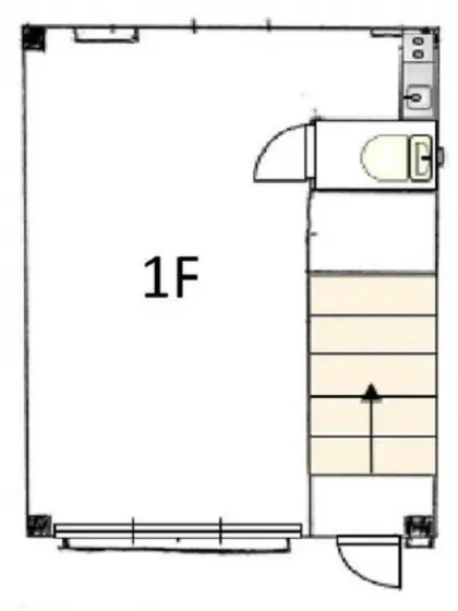 早稲田の事務所仕様店舗物件の平面図