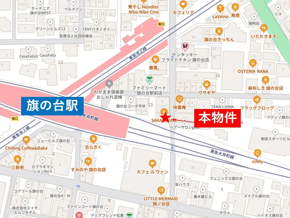 居酒屋の居抜き物件の地図