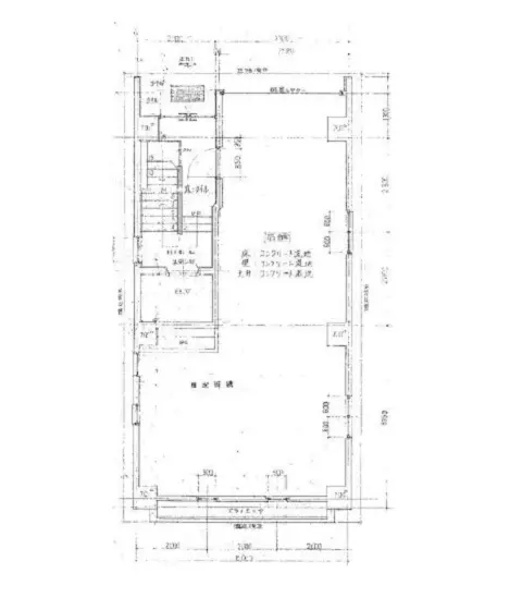 貸店舗(スケルトン)の平面図