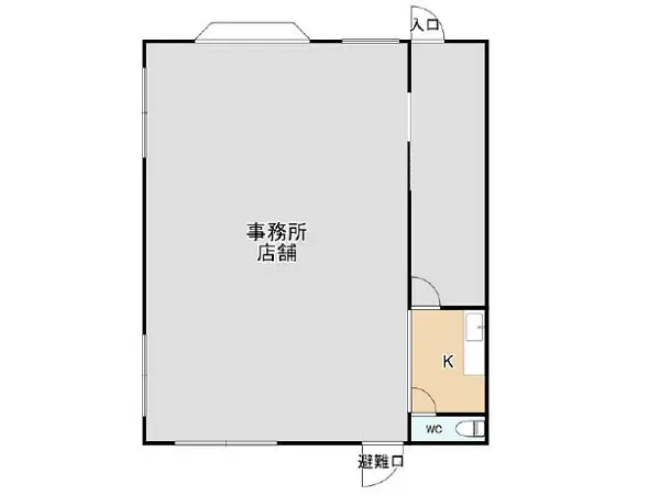 京王片倉の事務所仕様店舗物件の平面図