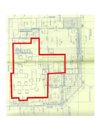 鶴川の事務所仕様店舗物件の平面図