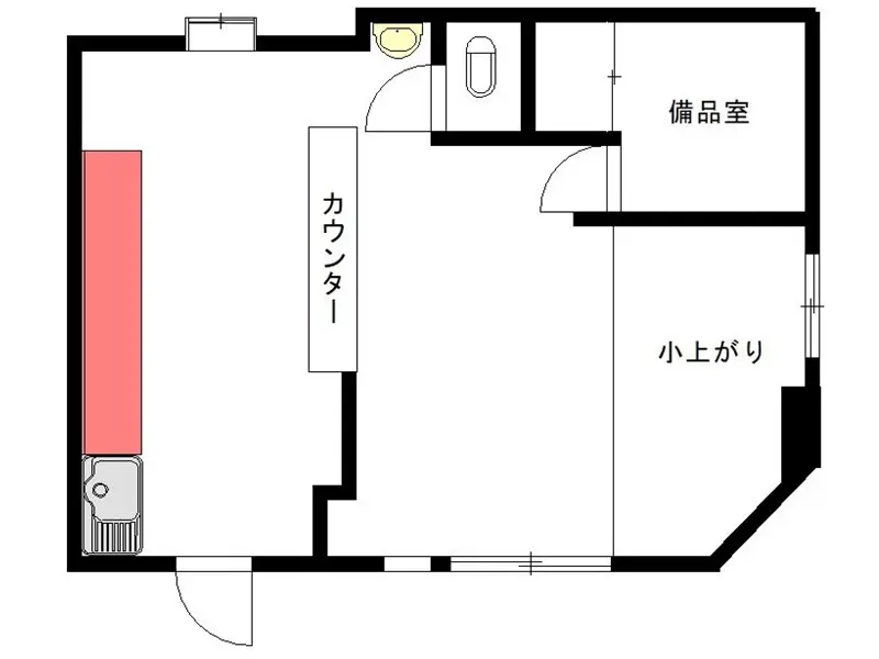 ラーメンの居抜き物件の平面図
